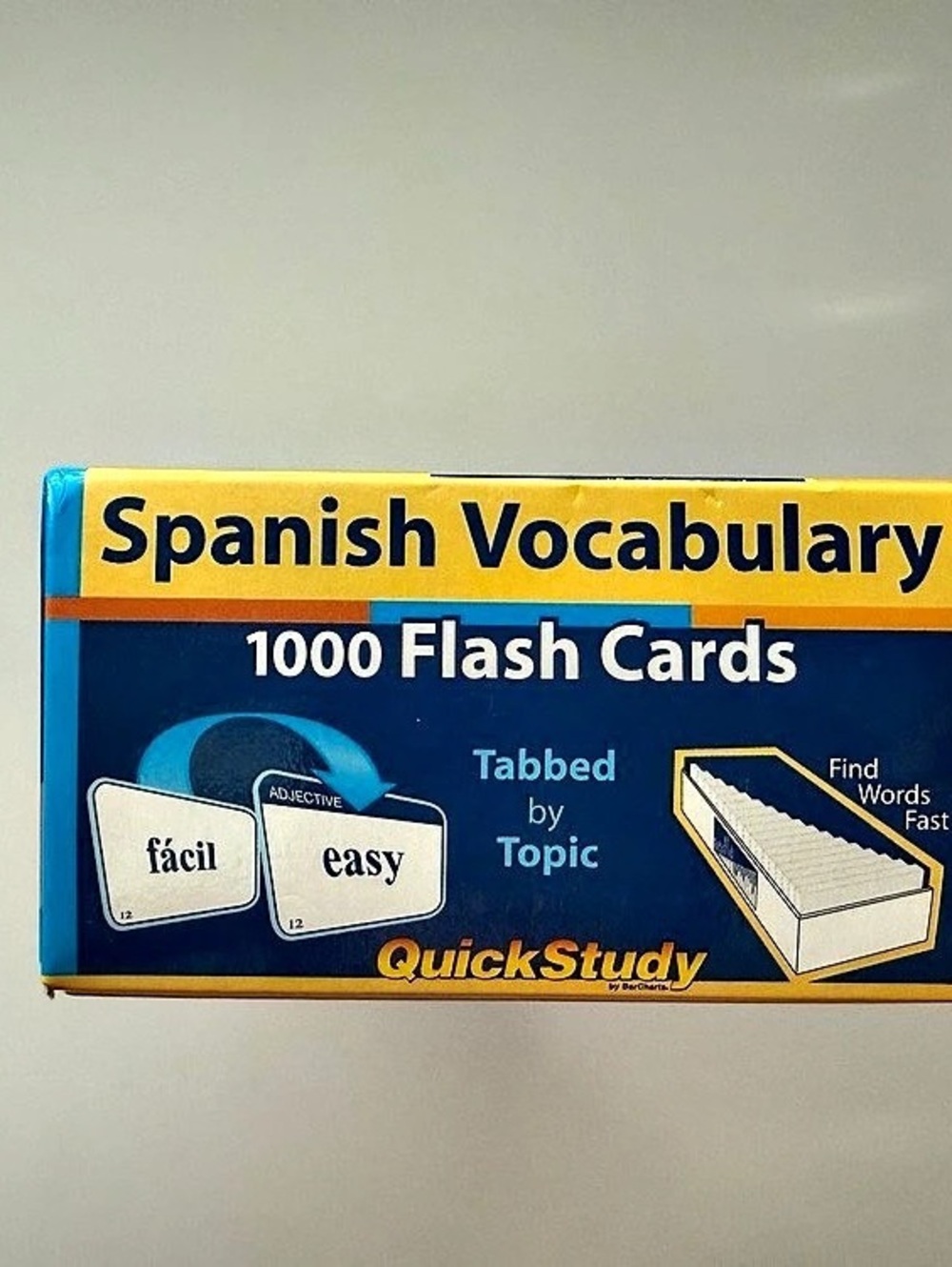 QuickStudy Spanish Vocabulary Flash Cards 1000 Flash Cards